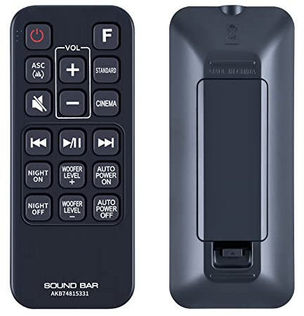 AKB74815331 Replacement Sound Bar Remote Control Compatible for LG Soundbar Stereo System SH2 SH4 SH4D SPH5B-W SPJ4B-W SJ3 SJ4 SHC4 MA5