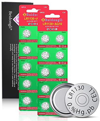 LR1130, batterie a bottone AG10, 1131, 189, 1,5 V, batterie alcaline, 20 pezzi LR54, batteria a bottone