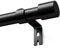 Black Curtain Poles for Eyelet Curtains Metal Extendable Curtain Rod Adjustable Voile Curtain Poles for Windows Door (Black, 76 to 380cm)