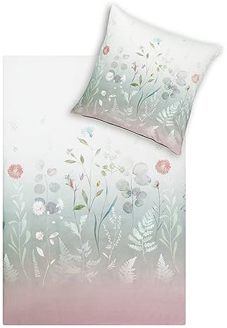 ESTELLA Bettwäsche Jungleleave Flowery (1 x 80x80 + 1 x 135x200 cm)