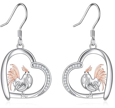 VONALA Huhn Ohrringe für Frauen Silber 925 Niedliche Tier Ohrringe Huhn Schmuck Geschenk für Mädchen Tochter Schwester Freund