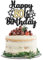 Gyufise 1 Stück Happy 80th Birthday Cake Topper Happy 80th Birthday Cake Decoration for 80 & Fabulous Birthday Hello 80 Party Anniversary Party Cake Decorations Supplies Black Gold Glitter