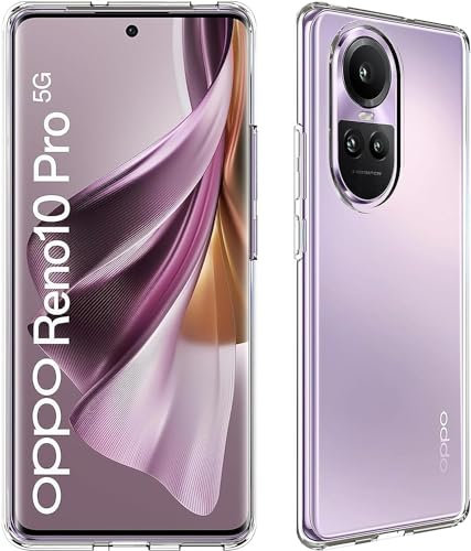 Captor Cover Trasparente per Oppo Reno 10 / Reno 10 Pro 5G, Custodia TPU in Silicone Flessibile Morbida e Sottile, Protezione Alta Qualità con Bordo Rialzato per Schermo e Fotocamera