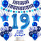 Deko 19. geburtstag Junge luftballon blau tortendeko 19 geburtstag Junge deko geschenk für 19. Geburtstag Junge blau Geburtstagsdeko 19 jahre Junge geburtstags deko ballon 19 Geburtstag Deko Junge