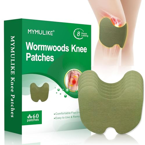 MYMULIKE 60PCS Knee Patches, Herbal Knee Patch, Warming Herbal Patches for Knee Patch Paste Long Lasting Reduction of Joint Uncomfortable