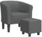 vidaXL Clubsessel, Sessel mit gepolstertem Sitz Armlehnen, Cocktailsessel mit Fußhocker, Loungesessel Relaxsessel Polstersessel, Dunkelgrau Stoff
