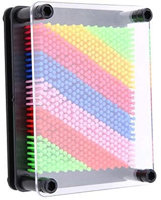Leopacat 3D Pin Art Board, 3D Hand Print Board Novel Pin Art Toy 3D Sculpture Colourful Rainbow Picture Impressions Gadget Frame Classic Childrens Toy for Kids Adult Family (Black Bottom Trumpet)
