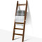 TEAKMAMA 6-Tier Blanket Ladder for Living Room and Bedroom,5.4 Ft Wall Leaning Quilt Rack with Hooks,Rustic Decorative Farmhouse Blanket Storage,Stylish Ladder Holder,Easy to Assemble,Mahogany Finish