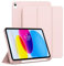 KVTVOU Case for iPad A16 11th Generation 2025, for iPad 10th Generation 2022 10.9 Inch, Classic Case with Pencil Holder, Trifold Stand, Soft TPU, Slim & Protective, Auto Wake/Sleep, Pink
