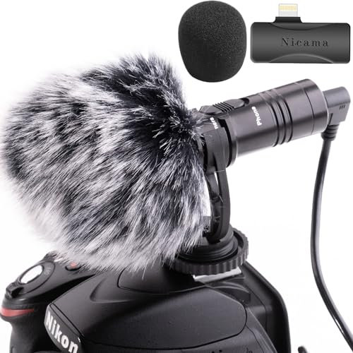 Nicama SGM8S 3.5mm Camera Shotgun Microphone with Windscreen Muff for Canon EOS, Nikon DSLR Cameras Sony Camcorders