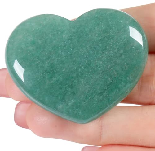 45 mm Grüner Aventurin Herz Kristall Edelsteine Geschenke für Frauen Mama | AWARDSEN Herzsteine Kristalle Reiki Heilsteine Handschmeichler Stein für Valentinstag, Jahrestag, Geburtstage und Muttertag