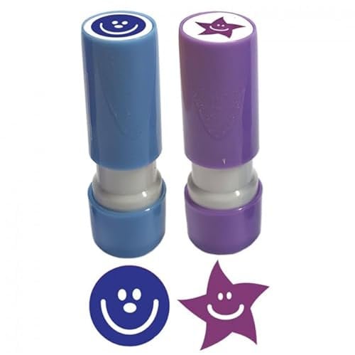 2 x Stempel Kleiner Stern / Smiley - 8 mm