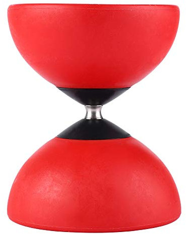 Dreifach Gelagertes Diabolo-Set, Chinesisches Yoyo mit Farbigen Diablolo-Stäben (Rot)