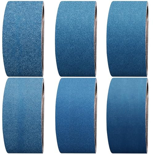 Shineboc Nastri Abrasivi 100 x 610 mm, 10 Pezzi Nastro Abrasivo 40/60/80/120/240/400 Grane Carta Abrasiva per Levigatrice a Nastro per Lucidare Metallo, Legno