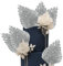 6 Stück Papier Palmen Fächer Tortendeko Palme Speer Blätter Fan Kuchen Deko Handwerk DIY Backformen Cake Topper für Geburtstag Party Hochzeit Party Kuchen Dekoration Knall Silber