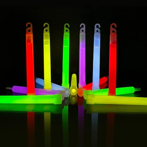 15,2 cm lang, 64 Stück Leuchtstäbe, große Party-Packs – ultrahelle Megapack-Stäbchen in 8 (gemischte Farben) – Neon-UV-Zubehör für Festivals, Halloween, Camping & Radfahren