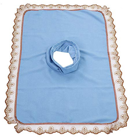 Massage Face Cradle Cover, Massage Headrest For Bed Sheet Massage Bed Coverlet with Hole Spa Massage Table Head Cover For Beauty Shop (Blue)