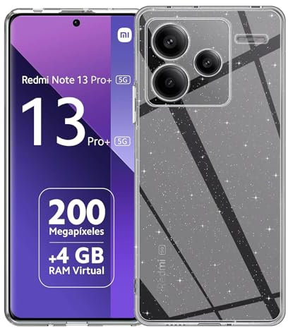Kaywzo Funda para Xiaomi Redmi Note 13 Pro+/Note 13 Pro Plus 5G,Transparente TPU Carcasa con Protección de la Cámara,Brillante Mujeres Niña Silicona Anti-Scratch Protección Case Cover