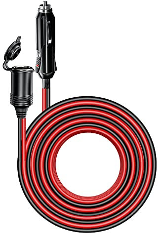 Cavo di estensione per sigaretta da auto, 4 m, 13 m, resistente, 12 V, 24 V, cavo di estensione per sigaretta, con cappuccio da 15 A