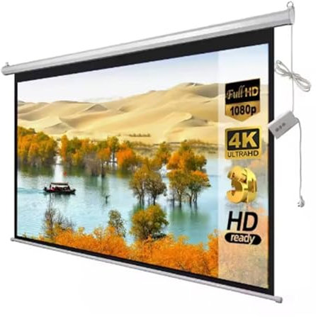 VNSMM smart home 4K Electric Projector Screen 80 Inches 4:3 16:9 Projection Screens Fabric For HD Beamer Office Projection Screens(16:9)