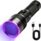 UV Taschenlampe, UV Lampe 365nm, Schwarzlicht Taschenlampen Aufladbar mit USB-C und Flüssigkristallanzeige, Ultraviolettes Licht Stufenloses Dimmen, für Geocaching, Heimtierurindetektor, Skorpion