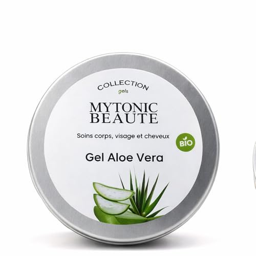 Gel d'Aloe Vera Bio et Pur 99.5% - Hydratant Naturel pour Visage, Corps et Cheveux - Calmant Après-Rasage, Après-Soleil Naturel, Soin Capillaire, Plaquage Cheveux | 200gr + 20% GRATUIT | MYTONIC