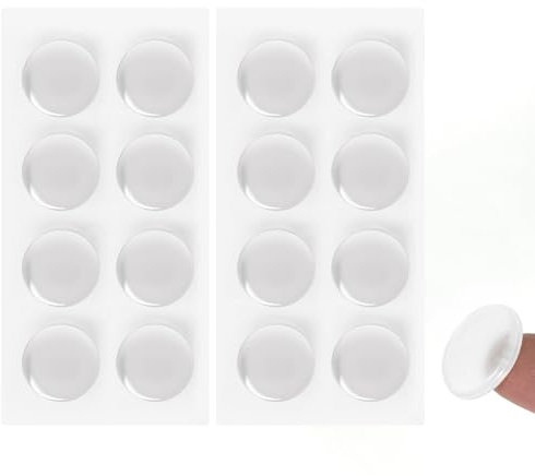 Glass Table Top Bumpers Door Pads 16Pcs, Premium Self Adhesive Clear Soft Bumper Silicone Furniture Round Rubber Anti Slip Pads Elastic Door Buffer for Pad Stop Slamming