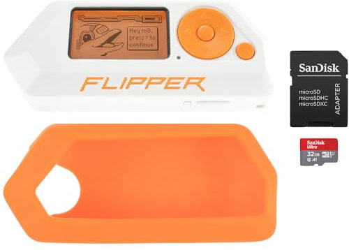 Barium Electronics Flipper Zero Basic Kit - Flipper Zero | Funda de silicona | Tarjeta Micro SD 32GB hasta 120MB/s | Adaptador MicroSD a SD