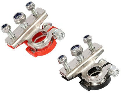 Jecdfs Terminali di Batteria, Morsetti per batteria, 1 paio di morsetti a batteria a 3 vie, connettore rapido, 12V 24V, morsetto con bullone M8, connettore batteria per auto, barca, camper