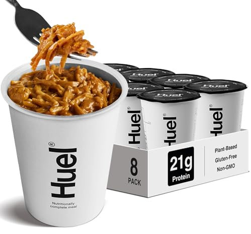 Huel Hot & Savoury Cups, Hoisin 'Duck' Noodles (8 x Pots), High-Protein Vegan Ration Packs, Protein Noodles with 26 Vitamins & Minerals, Healthy Ready Meals