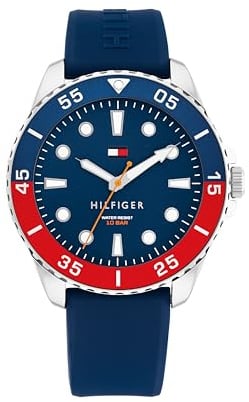 Tommy Hilfiger Uhr mit DREI-Zeiger-Quarzwerk für Herren mit Edelstahlarmband oder Silikonarmband