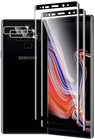 DXULWLM 2+2 Stück Schutzfolie für Panzer Schutz Glas für Samsung Galaxy Note 9 mit Kameraschutz,HD-Klar,3D Volle Abdeckung,9H Härte,blasenfrei,Anti-Kratzen Displayschutz für Samsung Galaxy Note 9