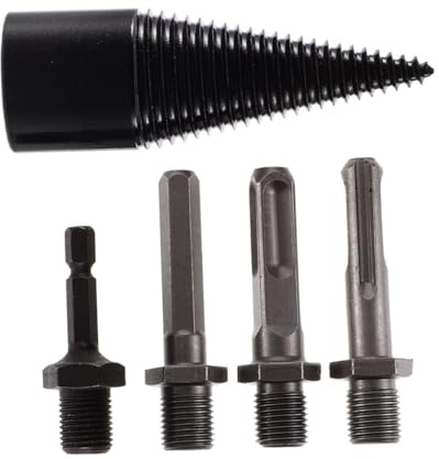 PENIKOKO 5pcs Wood Splitter Drill Bits for Log Splitting Firewood Drill Bit and Handles for Woodworking