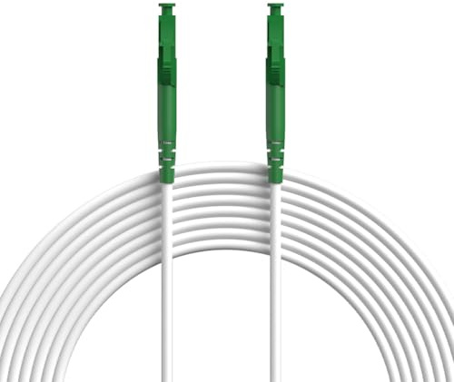 OFFCUP Câble Fibre, 15M Câble Fibre Optique avec Coupleur Gratuit, Jarretière Simplex Monomode LC-APC à LC-APC Transmission à Faibles Pertes