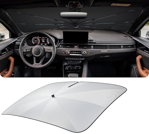 LUWU [Actualización] Parasol para parabrisas de coche compatible con Audi A4 B9 B8 / A5 F5 8T 2009-2024 2025 Plegable Parabrisas Parasol Parasol Refrigeración Protección UV A4 A5 Accesorios
