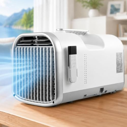 Aire acondicionado portátil para tienda de campaña RV, 4400/5100 BTU Compact AC T1-PRO | 4 modos (enfriar/ventilar/deshumidificar/dormir), 16-32°c ajustable, panel+control de voz+control remoto, áre