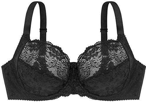 Dorina Women's Philippa UnlinedBra Full Cup with Wire Curves Fit Lingerie Bra - D15006 - Black - 80E