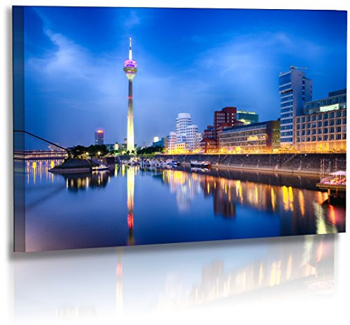Premium Poster Foto XXL - Architektur - Bilder - Düsseldorf Skyline - Medienhafen - Poster : 50 cm x 30 cm