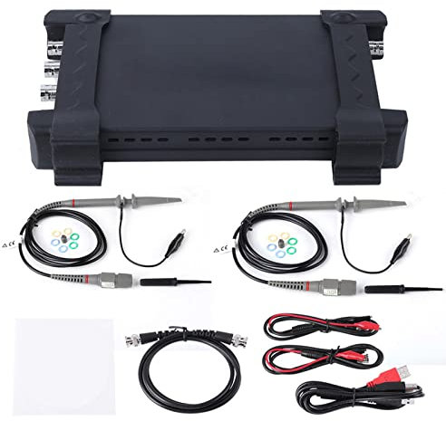 PC USB2.0 Almacenamiento Digital 6074BD Osciloscopio 70MHz Ancho de Banda 1GSa/s Analizador de 4 Canales en Tiempo real Almacenamiento de Osciloscopio Lógico con Sondas Osciloscopio