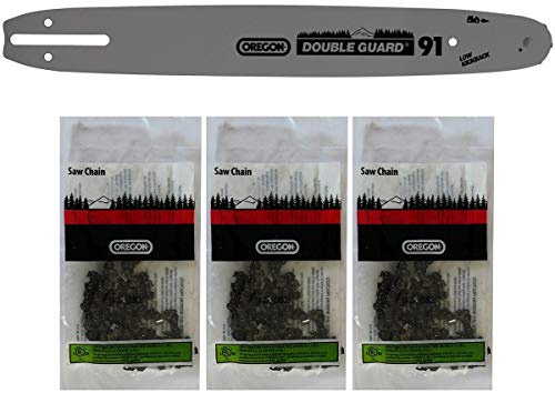 GT Elec - Oregon 3 Stück Sägekette 91PX052X, 3/8'', 1,3mm, 52 Treibglieder mit 35 cm (14-Zoll) Führungsschiene 140SDEA041