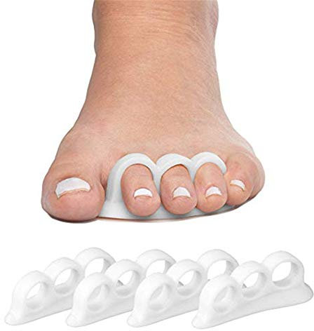 4x Silikon Gel Zehenspreizer Hallux Valgus Zehenstrecker Premium Vorfußpolster