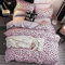 Jqwupup, Set di copripiumino leopardato per letto singolo, 3 pezzi, morbido set di biancheria da letto per bambini, ragazzi, adulti, in microfibra leggera e resistente, (singolo, rosa)