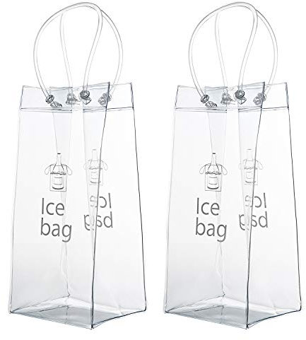 WolinTek 2 Pièces Sac de Glace Vin Refroidisseur Cooler avec Poignée pour Les Pubs et Les Restaurants, la Maison, etc