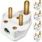 5 Amp Round Pin Plugs Mains 3 Pin Lighting Plugs for Stage Lighting Lamp (5, White)