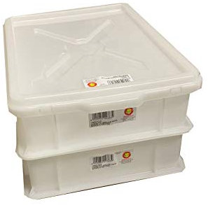 bis Cassetta Portaimpasto Service 30x40xh10 cm, Sovrapponibili con 1 Coperchio Contenitore lievitazione Impasto Pizza Pane vaschetta Omaggio paraspruzzi fischiotto per caffettiera caffè