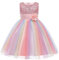 Kinder Mädchen Pailletten Kleid Blumenmädchen Regenbogen Tüllkleid Hochzeit Brautjungfer Tütü Prinzessin Kurzes Partykleid Kleinkinder Geburtstagskleid Ballkleid Ärmellos Sommerkleid Rosa 7-8 Jahre