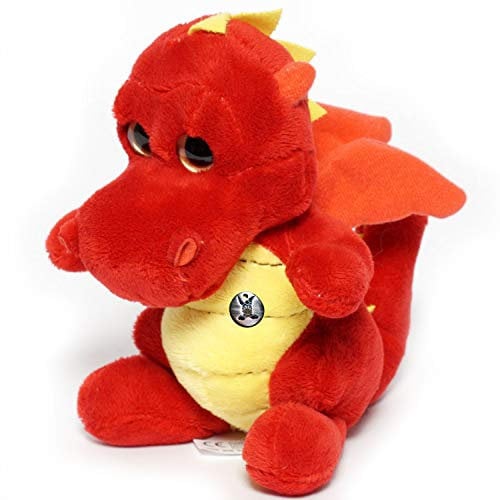 Drache Kuscheltier rot sitzend Plüschtier Dragon Plüschdrache YASUR