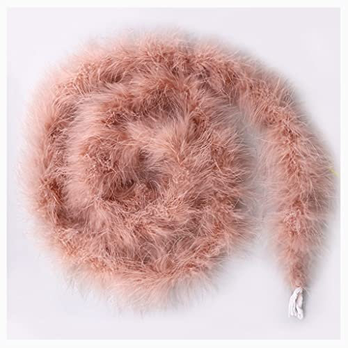 Egurs Federboa 200cm Flauschige Girlande Feder-Girlande für Nähen Kunsthandwerk Dekoration Handgefertigte Party Girlande Dekoration Kostüm-Zubehör Hellbraun