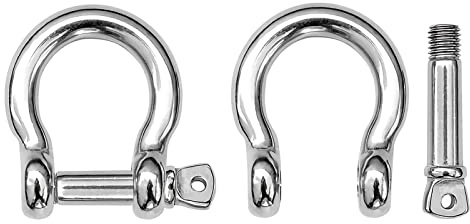 AMYSPORTS Lot de 8 manilles de levage robustes en acier inoxydable M4 220 lbsf