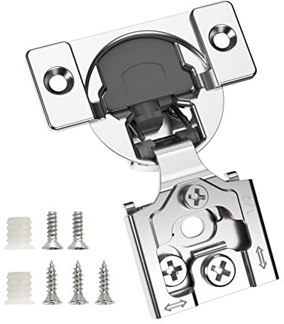 Chibery 10 Pack 1/2 Overlay 3D Soft Close Concealed Hinge for Face Frame Door, Self Closing Hidden Satin Nickel, 105° Open Angle Concealed Stainless Steel Hinges for Kitchen Cabinet Door